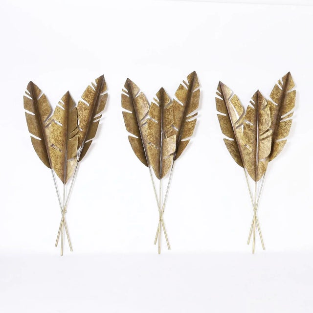 Mid-Century Banana Leaf Wall Sculpture For Sale - Image 9 of 11