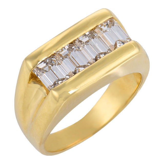 Vintage 1.25 Carat Diamond 18k Yellow Gold Ring, Size 3.5 For Sale