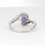 White Oval-Cut Blue Sapphire & Diamond Ring in 14k White Gold For Sale - Image 8 of 12