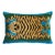 Schumacher x Johnson Hartig Jokhang Tiger Velvet 20" Lumbar Pillow in Peacock & Olive For Sale