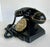 Vintage-Inspired Rotary Style Black Desk Telephone With Brass Dial For Sale In Los Angeles - Image 6 of 10