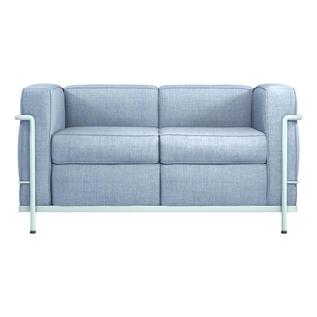 LC2 Two-Seat Sofa by Le Corbusier, Pierre Jeanneret, Charlotte Perriand for Cassina For Sale