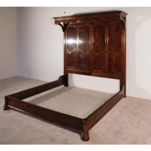 1980s Henredon Standard King-Size Villandry French Half-Tester Flame Walnut Bedframe For Sale - Image 9 of 9