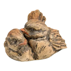 Petite English Victorian Period 19th Century Carved Wooden Bird Sculpted Group