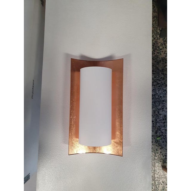 White Glass and Copper Wall Sconces from Bankamp Leuchten, Set of 3 For Sale - Image 9 of 11