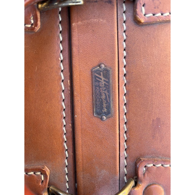 Hartmann Luggage Co. 1950s Hartmann Knocabout Vintage Suitcase Brown Leather For Sale - Image 4 of 9