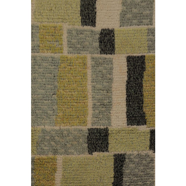 Vintage Swedish Rya Rug, Ivory With Scandinavian Abstract Geometry - Rug & Kilim For Sale In New York - Image 6 of 8