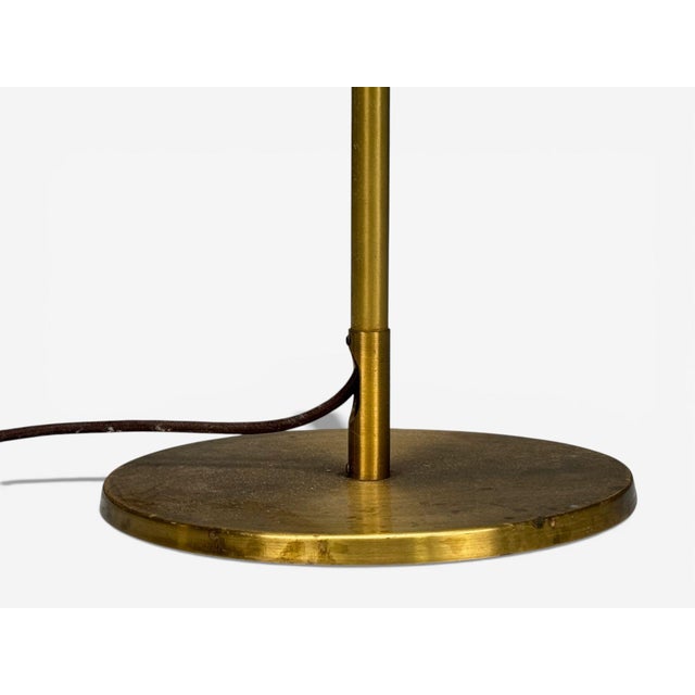 h.w. Armatur, Swedish Modern, Floor Lamp, Brass, Fabric, Sweden, 1940s For Sale - Image 10 of 12
