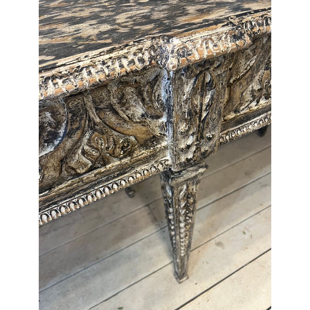 Italian Carved Six Leg Console Table Direct From Tuscany For Sale - Image 6 of 12