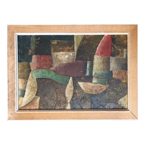 Giovanni Huber, 1960s Italian Futurist Abstract Oil Painting