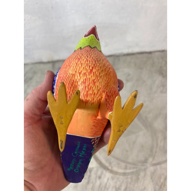 Mexican Handcrafted Mexican Folk Art Paper Mache Bird For Sale - Image 3 of 7