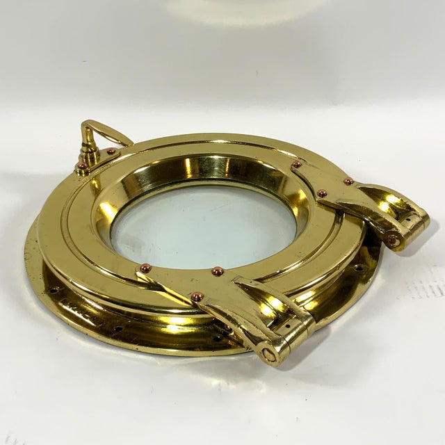 Early 20th Century Yacht Porthole Solid Brass Highest Quality For Sale - Image 5 of 8