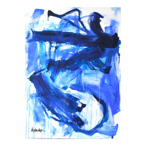 Blue Blues, Original Abstract Painting by Robbie Kemper