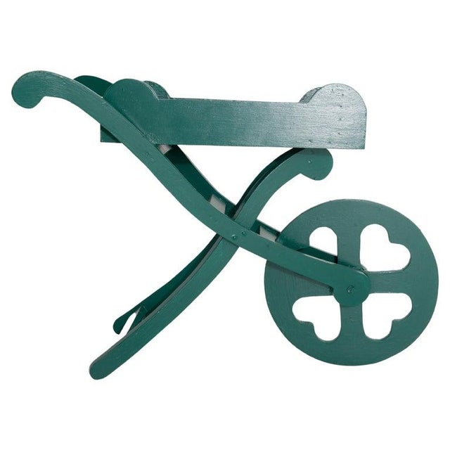 1950s Green Painted Wood Garden Cart For Sale - Image 9 of 9