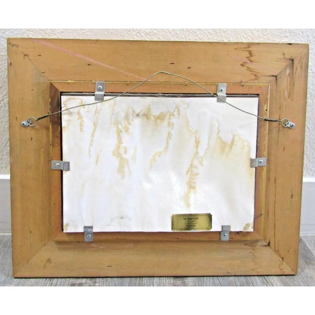 Victorian Original Oil Painting Castle Ruins With People in Gold Gild Frame For Sale - Image 10 of 10