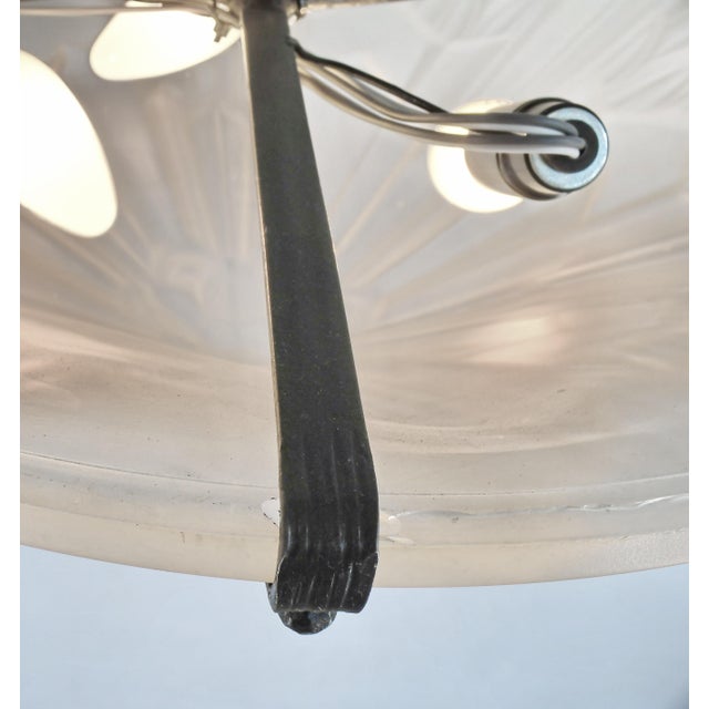 French Art Deco Chandelier by Verreries Des Hanots - 1930 France For Sale - Image 14 of 14