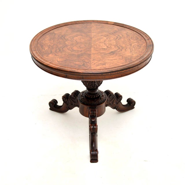 Antique Victorian Burr Walnut Occasional / Coffee Table, 1840 For Sale - Image 9 of 9