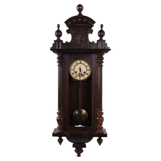 Vintage Junghans Oak Wall Clock, 1920s For Sale - Image 11 of 11