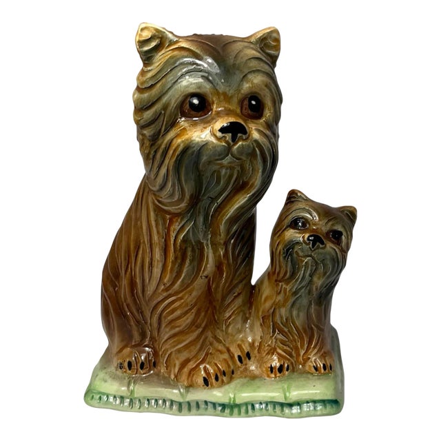 Vintage Trompe-l'Oeil Dog Ceramic Figurine I For Sale