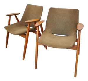 Vintage Lupina Shell Wooden Chairs by Niko Kralj, 1970s, Set of 2