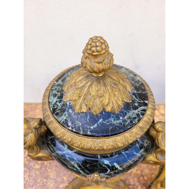 Antique Cassolettes in Marble and Bronze, Set of 2 For Sale - Image 13 of 18