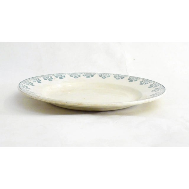 Cream Art Nouveau Terre De Fer Plate Dish in Earthenware by Digoin Sarreguemines, 1890s For Sale - Image 8 of 11