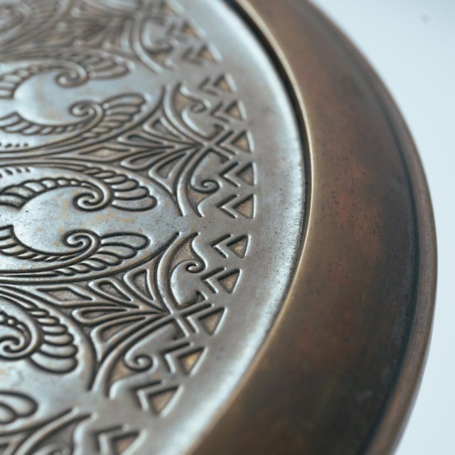 Dutch Art Nouveau Occasional Table with Floral Relief Decoration, 1920s For Sale - Image 12 of 16