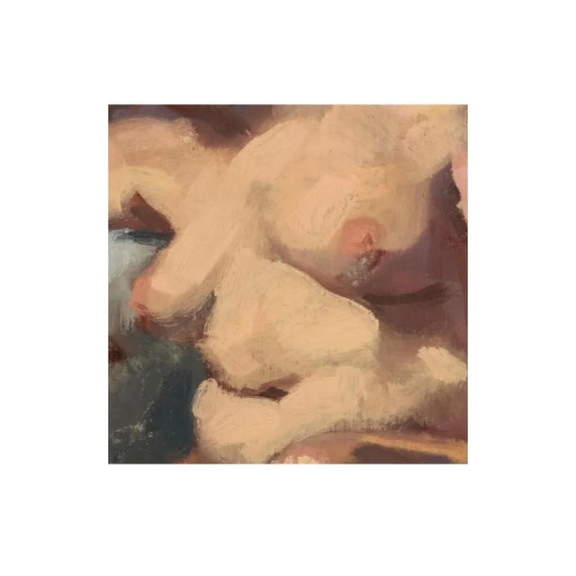 Circa 1999, Vintage Artist Signed Nude Oil Painting of a Woman, on Wood Board, Signed Al Geary For Sale In Philadelphia - Image 6 of 10