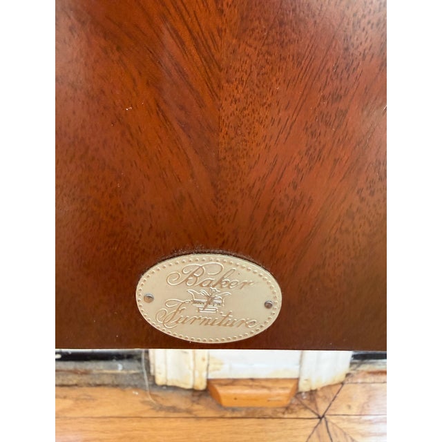Baker Furniture Company 1990s Baker Regency Mahogany Queen Sleigh Headboard For Sale - Image 4 of 7