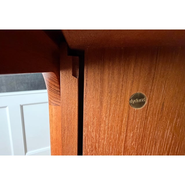 Vintage 1970s Dyrlund Danish Modern Teak Rolling Tv / Media Cabinet With Tambour Doors For Sale - Image 10 of 17
