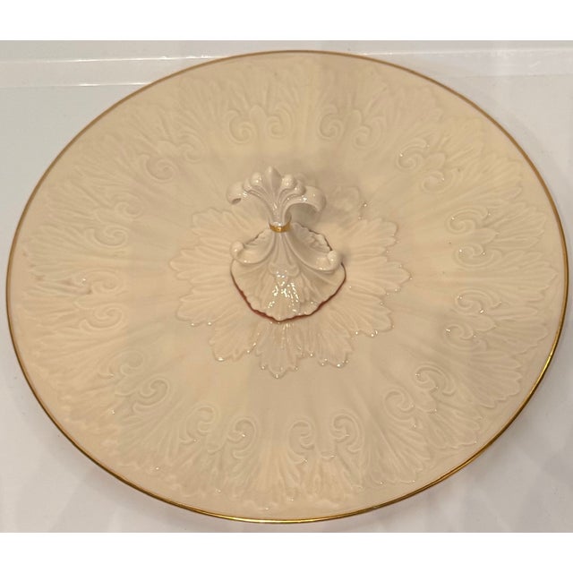 Elegant vintage Lenox handled serving plate crafted in the USA, featuring the brand’s signature ivory bone china with a...