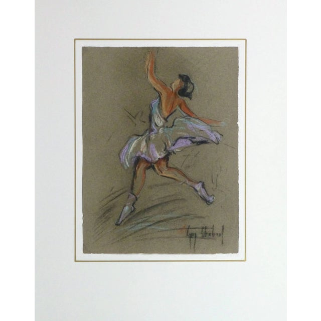 Guy Chabrol, Vintage Charcoal & Pastel Drawing - Ballet Dancer For Sale - Image 4 of 5