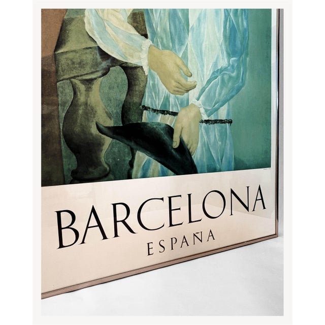 Mid-Century Modern Late 20th Century Original Picasso Barcelona Museum Harlequin Exhibition Poster, Framed For Sale - Image 3 of 5