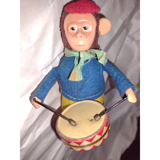 Traditional 1920s Vintage Schuco Wind Up Drummer Monkey Toy Germany -- With Key. For Sale - Image 3 of 13