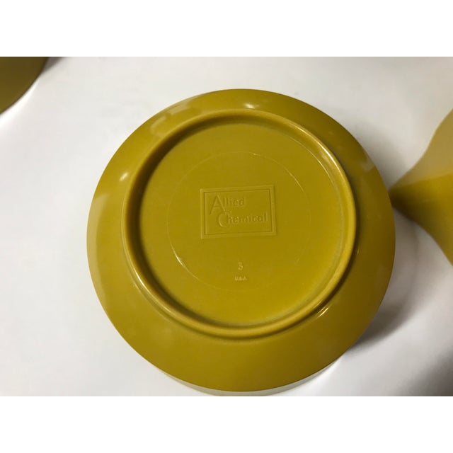 1960s Vintage Melamine “Allied Chemical” Harvest Gold Dish Set- 9 Pieces For Sale - Image 5 of 13