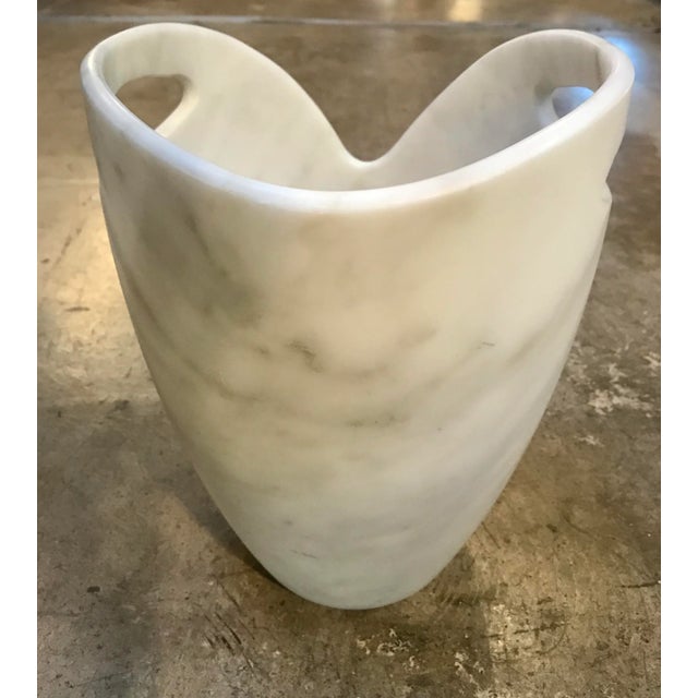 2010s Sculptural Ice Bucket in Carrara Marble For Sale - Image 5 of 9