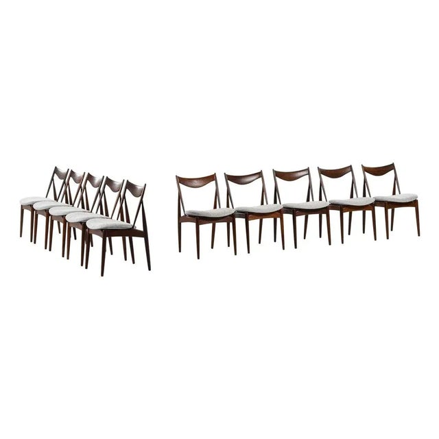 Dining Chairs by Kurt Østervig attributed to Bramin, 1950s, Set of 10 For Sale - Image 10 of 10