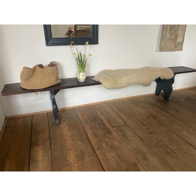 Antique Bench in Oak, 1890s For Sale - Image 10 of 13