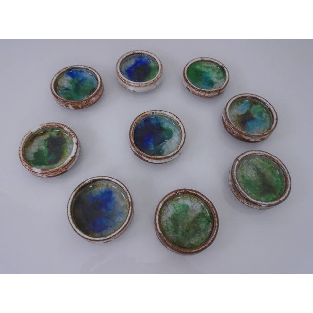 Danish Studio Ceramic Bowls by Jim & Henny Waldorff for Svaneke, 1960s, Set of 9 For Sale - Image 4 of 13