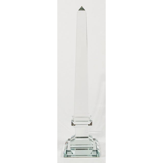 Contemporary Vintage Cut Crystal Obelisk For Sale - Image 3 of 5