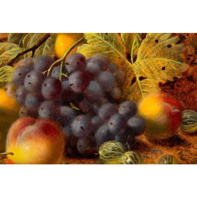Antique Fruit Still-Life Oil Painting of Apples & Grapes by Oliver Clare For Sale - Image 12 of 18