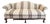 Vintage Traditional Chippendale Style Damask & Striped Camelback Sofa With Claw and Ball Feet For Sale