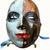 Hollywood Regency Vintage Solid Brass Celestial Face Mask Sun Moon Stars Painted India 6" For Sale - Image 3 of 5