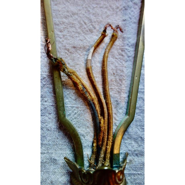 Venetian Glass Art Deco Etched Mirrored Wall Sconces - A Pair For Sale - Image 10 of 14