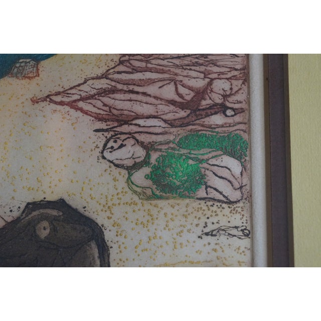 1960s Vita Giorgi Handmade Seaside Nude Art Print For Sale - Image 4 of 10