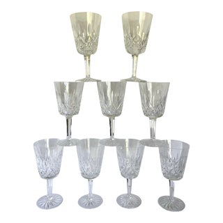 1970's Signed Waterford Cut Crystal Lismore Stemmed Glasses For Sale