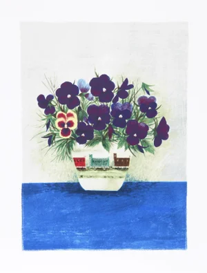 Purple Pansies in Cup, Mary Faulconer