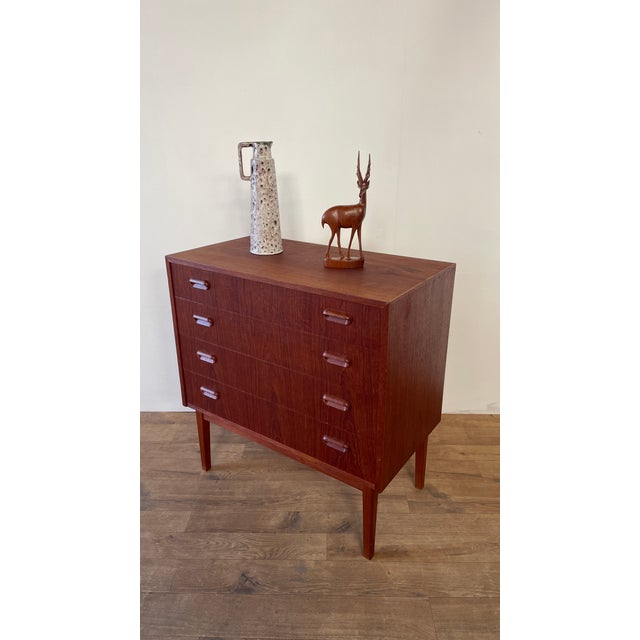 Mid-Century Danish Teak Chest of 4 Drawers, Scandinavia, 1960s For Sale - Image 12 of 18
