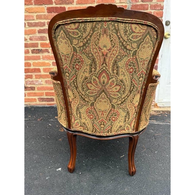Vintage Louis XV Style Armchairs: Floral Upholstered Bergeres For Sale - Image 14 of 16