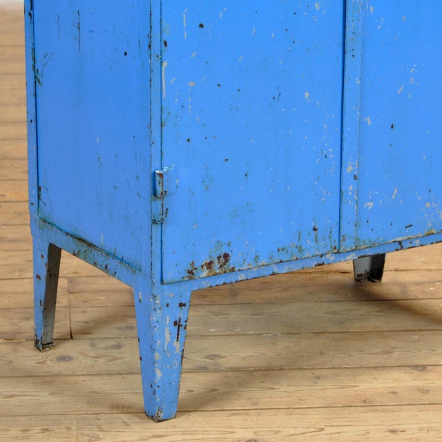 Blue Industrial Iron Cabinet, 1965 For Sale - Image 8 of 14